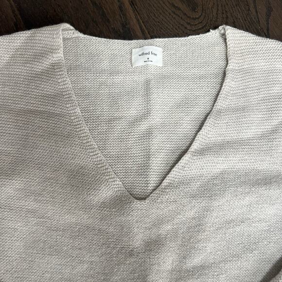 Aritzia Wilfred Free Wolter Oatmeal Merino Wool Waffle Knit Sweater Size M - Picture 2 of 12